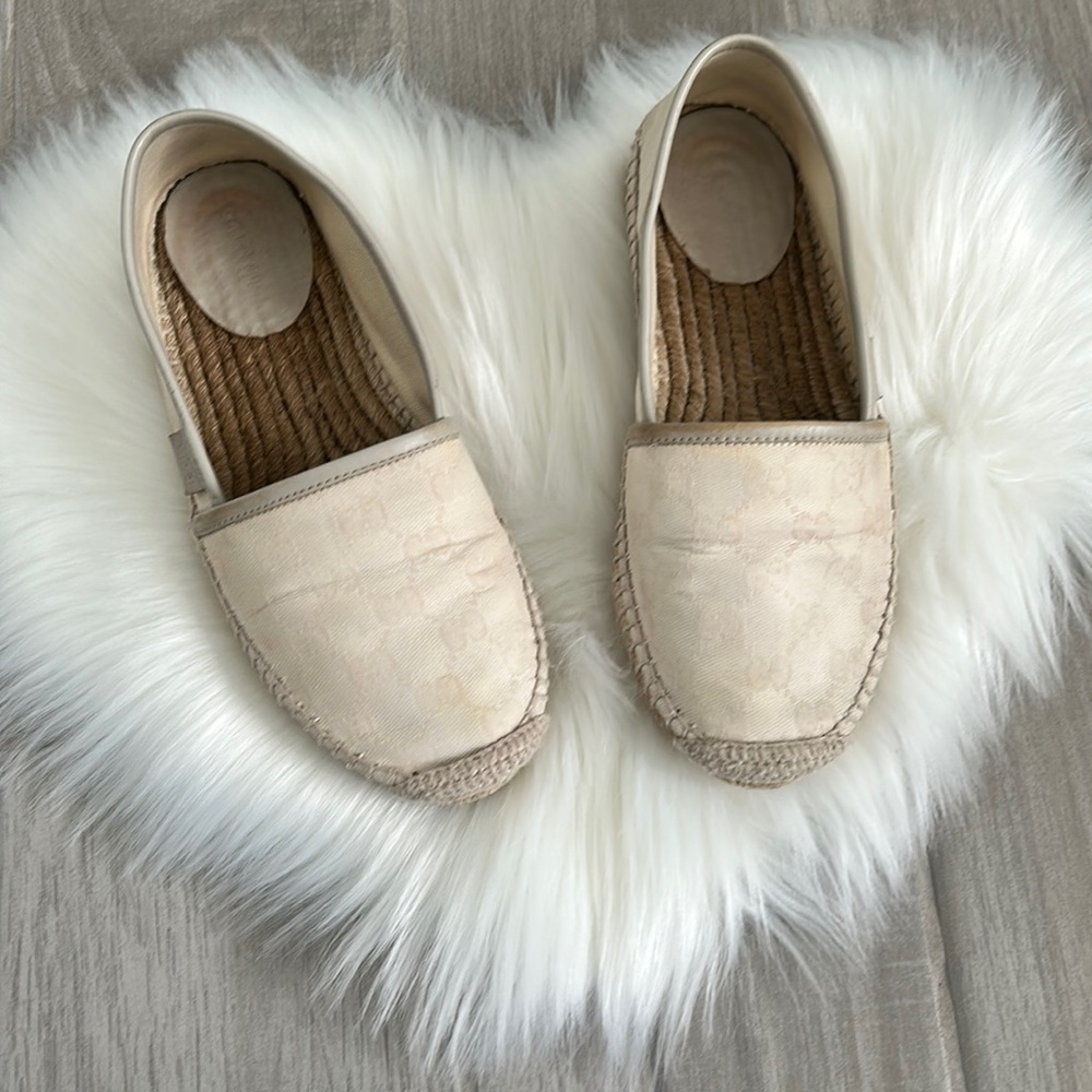 Gucci Espadrilles Authentic White Canvas 36